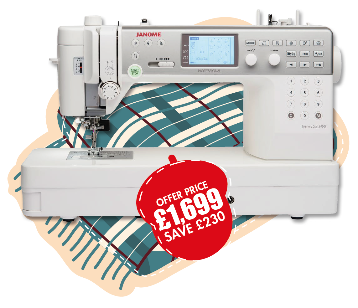 Janome MC6700 Professional Longer Arm Space Sewing Machine all metal flatbed machine 200 stitches ***Special Purchase - Save £230***