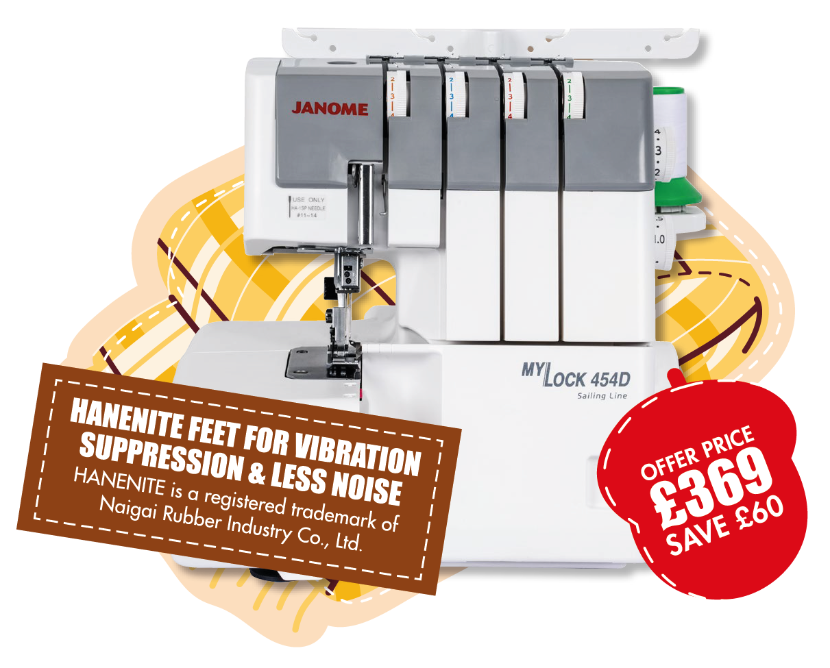 Janome ML454D 3/4 thread Overlocker with improved fabric feed - 8-piece feed dog ***Special Purchase - Save £60***