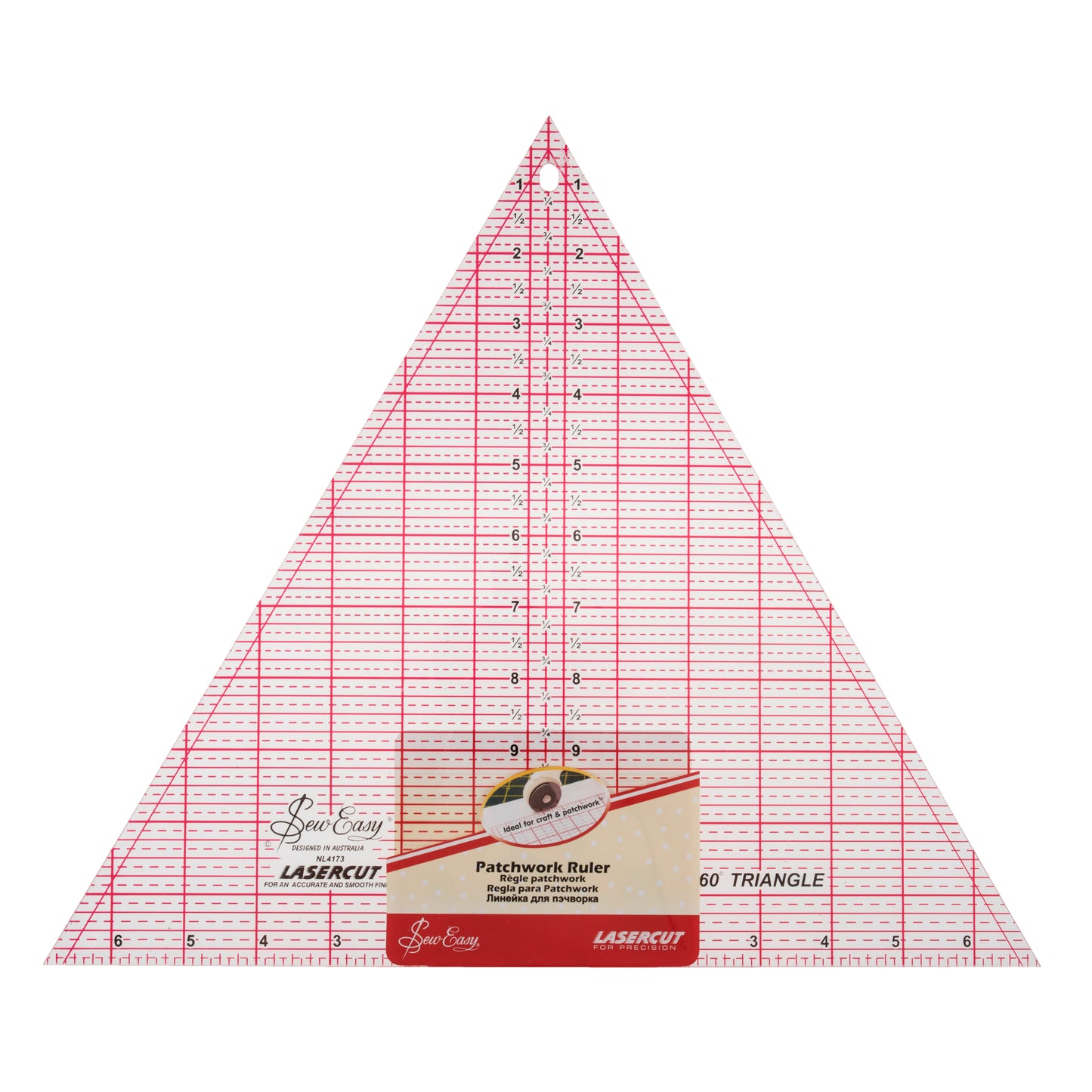 Patchwork Ruler 60 deg triangle 12 x 13 7/8 inches