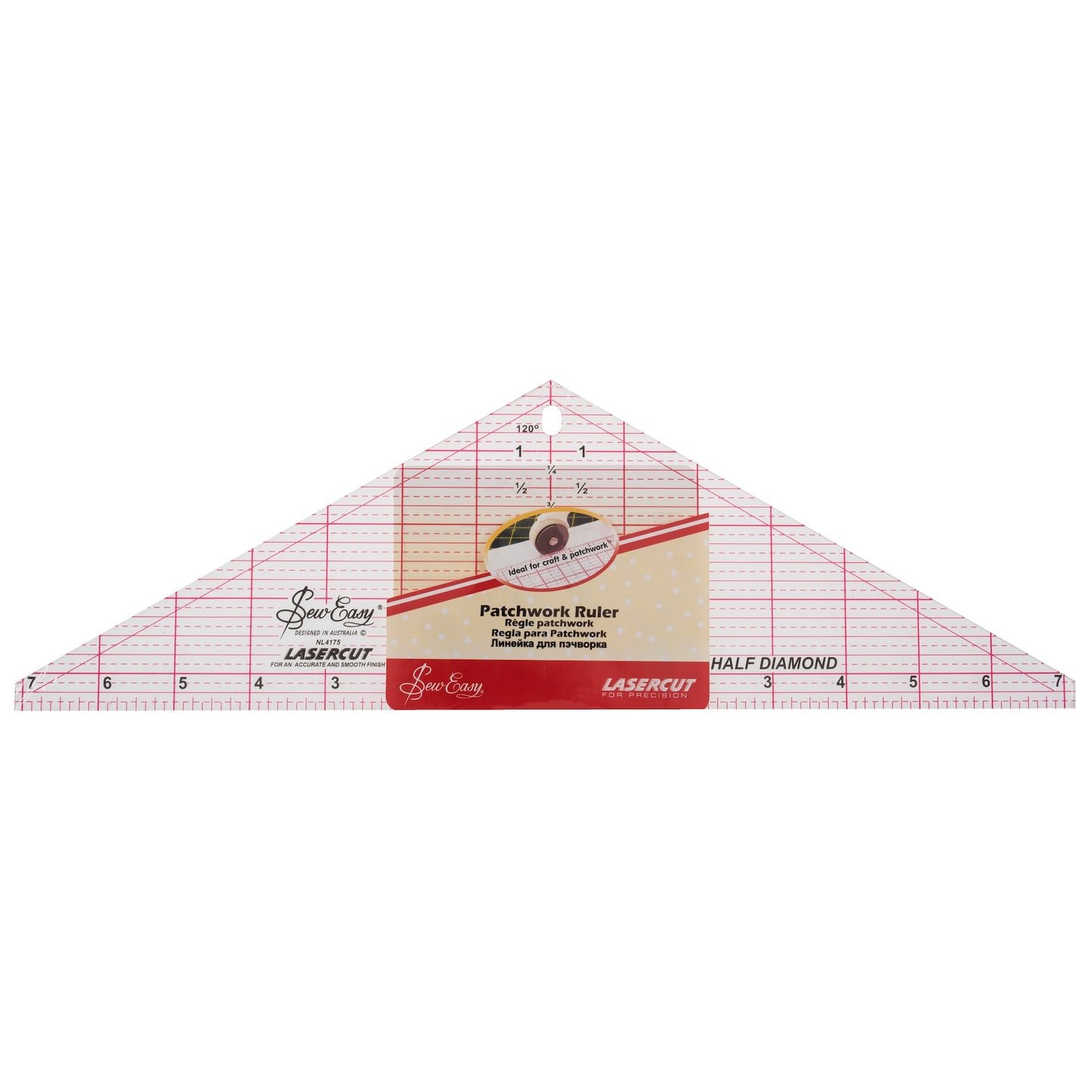 Half Diamond Quilting Ruler : 14.5 x 4.5in