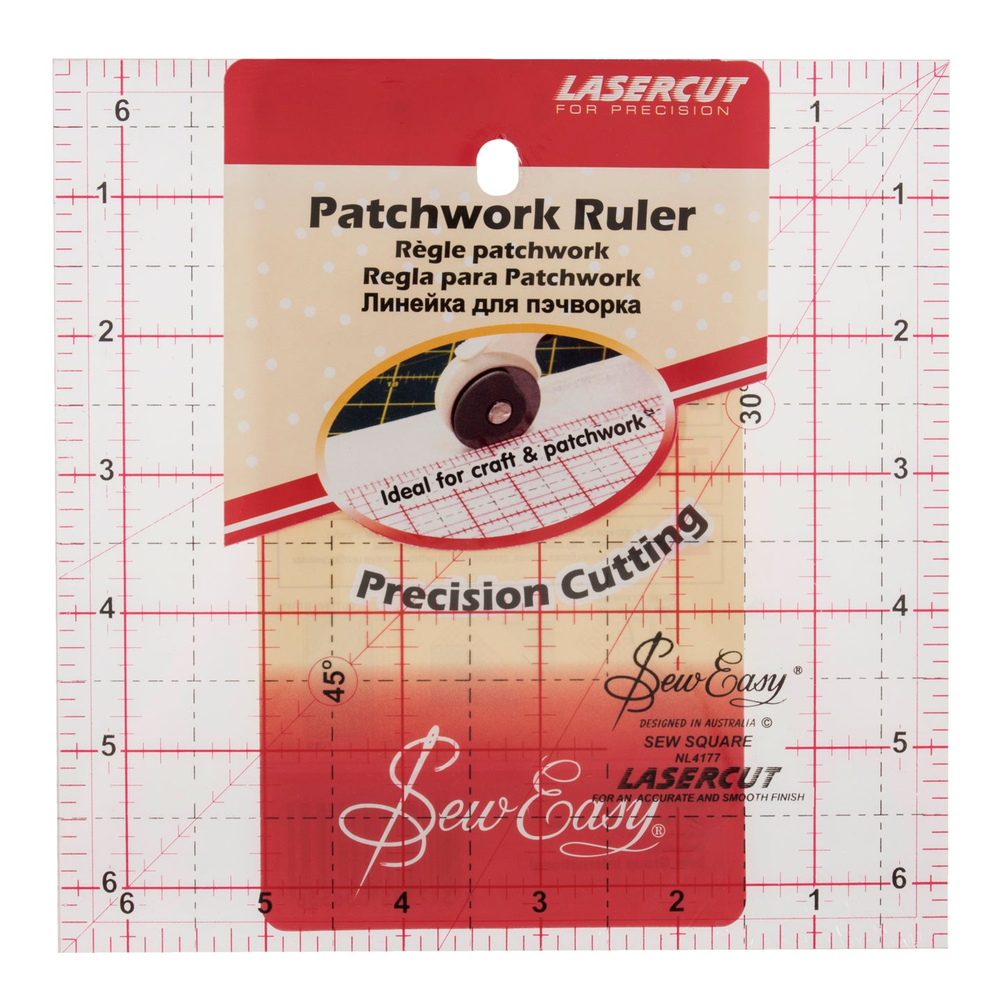 Patchwork Ruler 6.5 x 6.5 inches