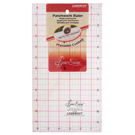 Sew Easy Patchwork Ruler – 12 x 6.5 Inch