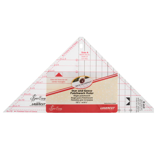 Star and Geese Quilting Ruler : 12 7/8 x 6 1/2 inches