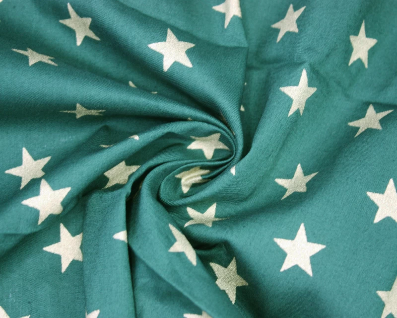 Xmas Metallic Stars Poplin