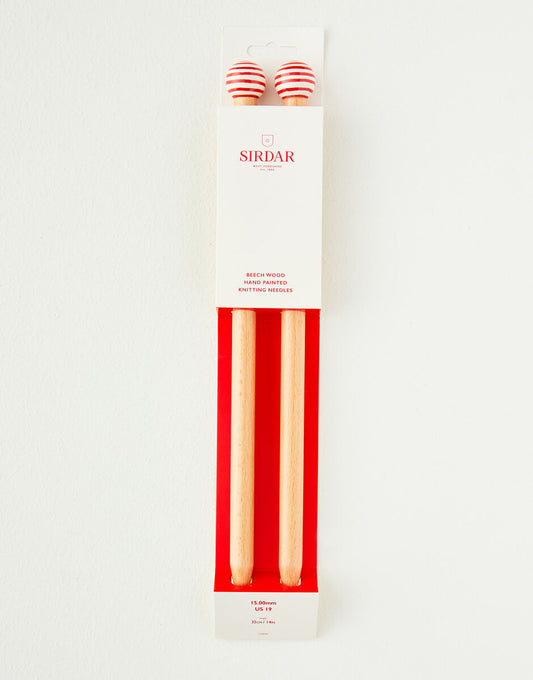 Beechwood knitting needles with painted tops