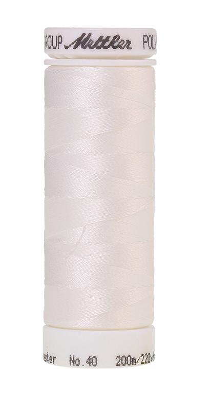 Mettler POLY SHEEN 40 200m Embroidery Thread 0010 - Silky White