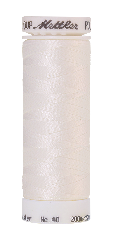 Mettler POLY SHEEN 40 200m Embroidery Thread 0015 - White