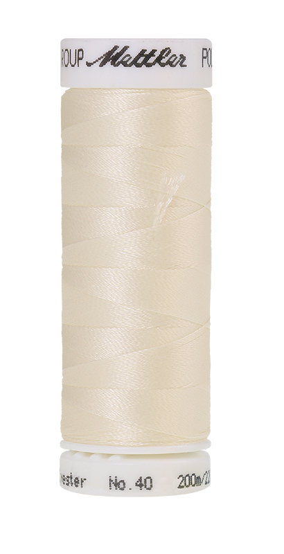 Mettler POLY SHEEN 40 200m Embroidery Thread 0101 - Eggshell