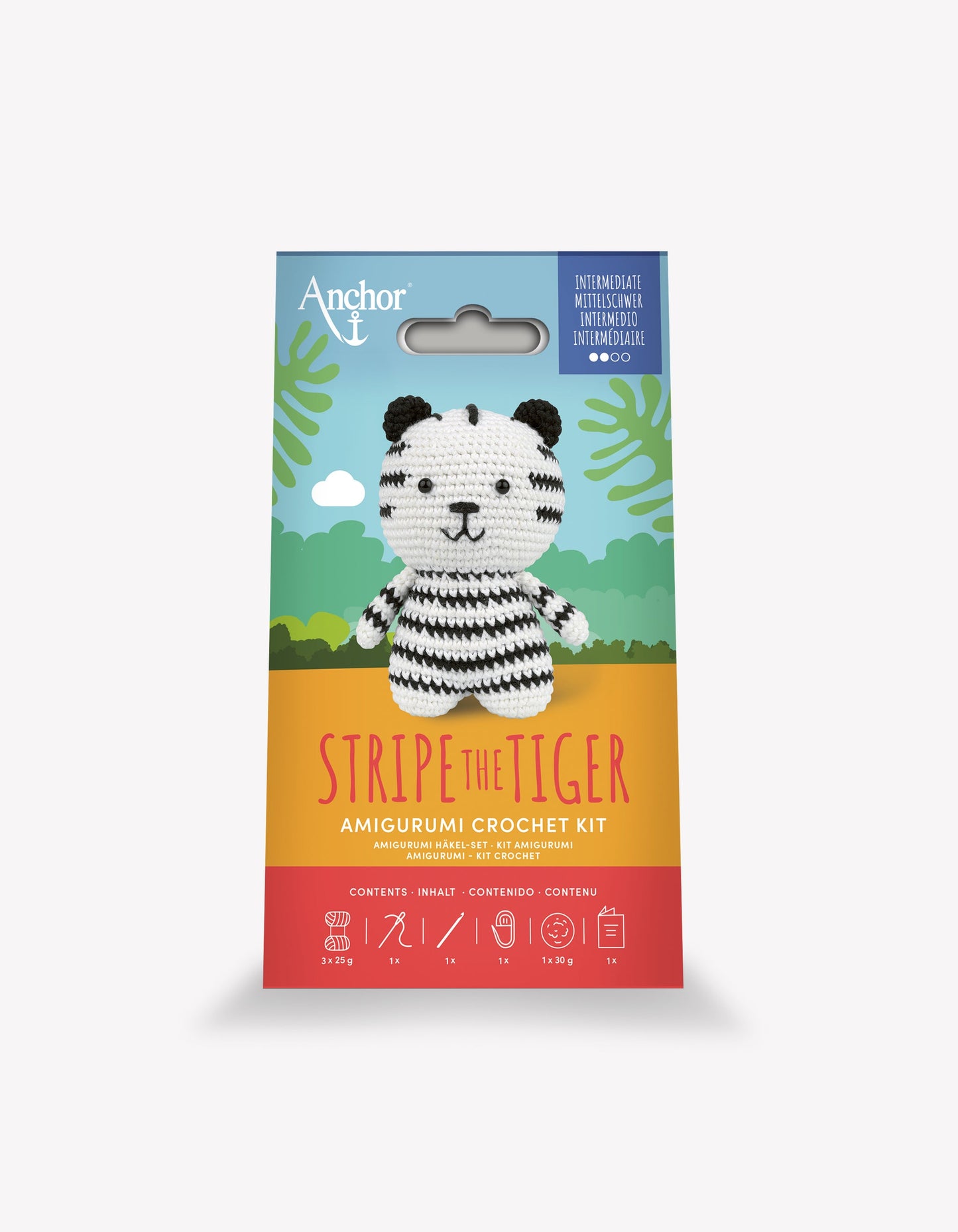 Anchor Stripe the Tiger Small Amigurumi Crochet Kit