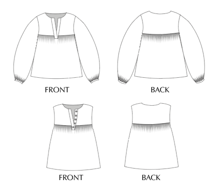 Felis Blouse line drawing