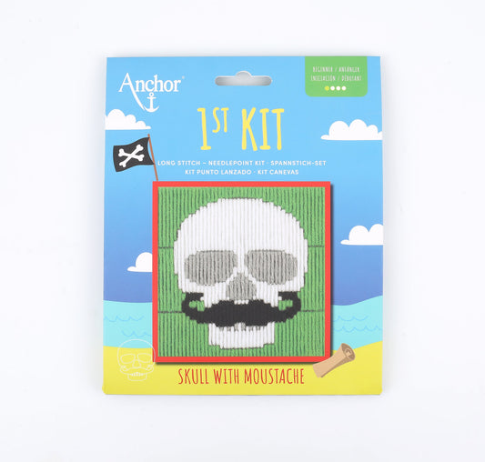 Anchor 1st Kit - Long Stitch  - SKULL MOUSTACHE