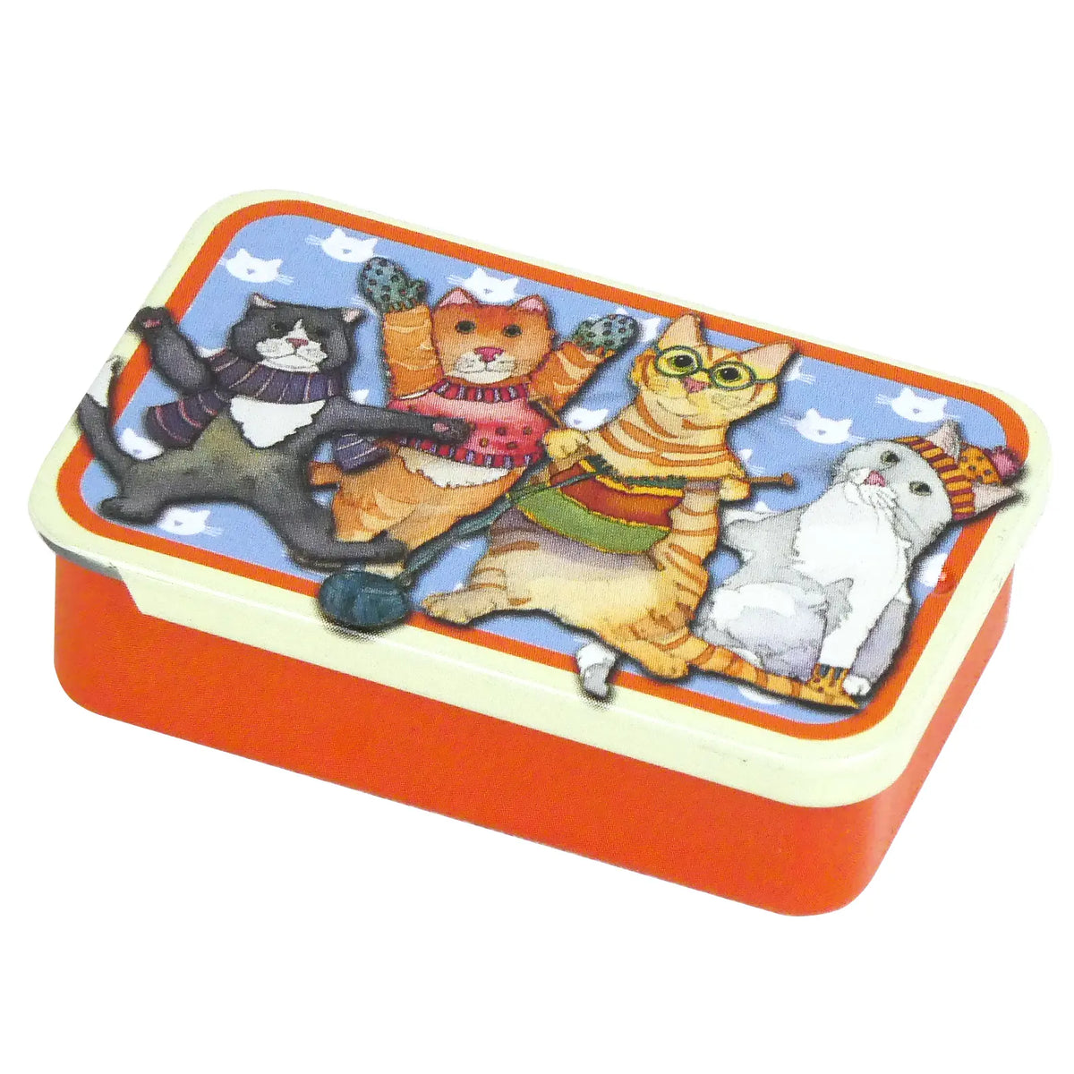 Mittens Crochet Markers in a Kitten pocket tin