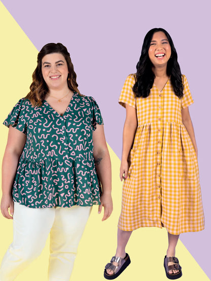 Nell Blouse and Dress by Tilly and the Buttons