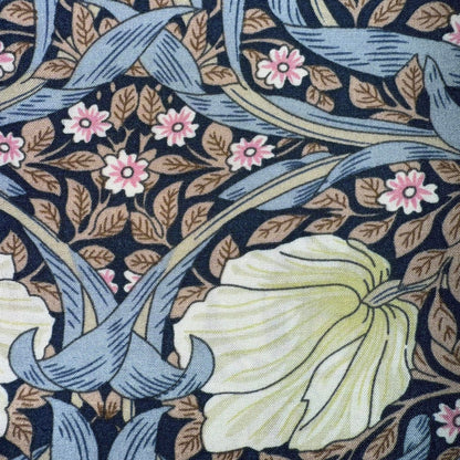 Morris style viscose print on navy