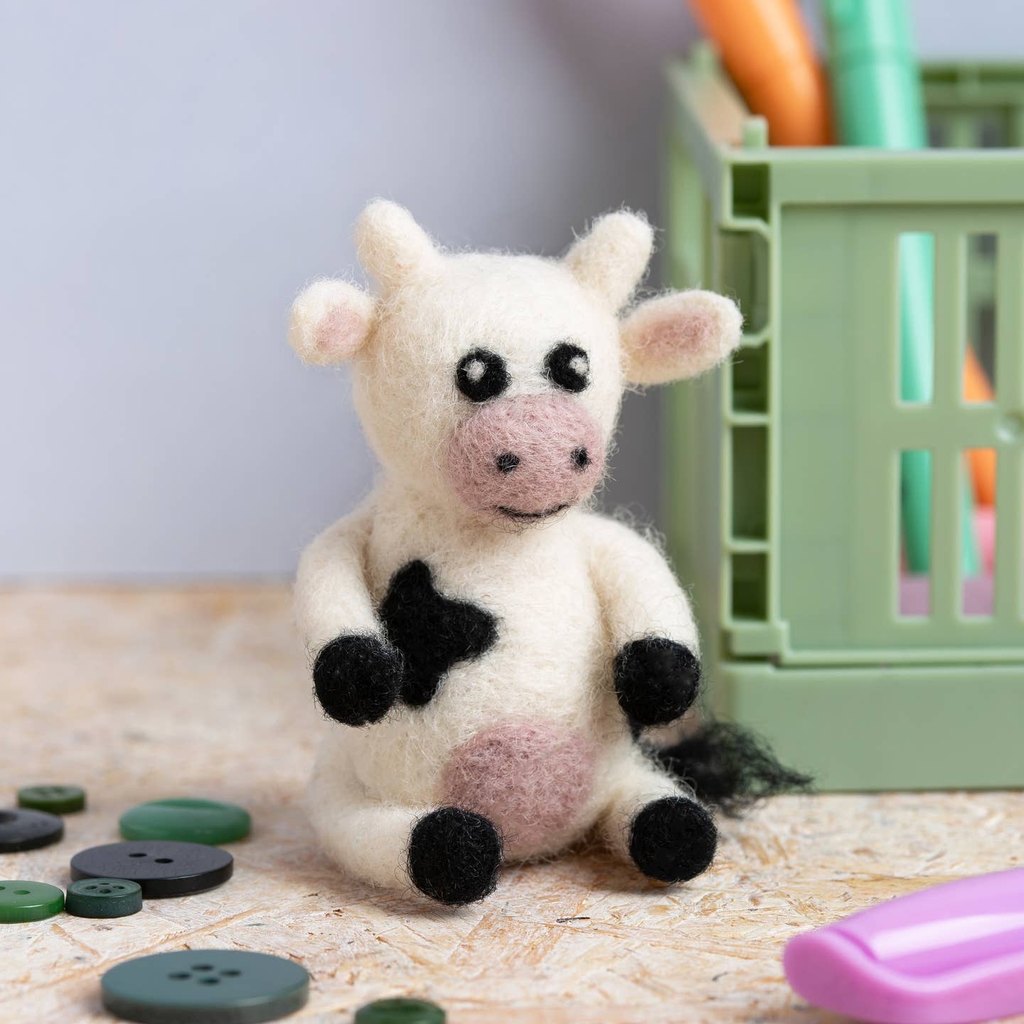Cow mini needle felt kit