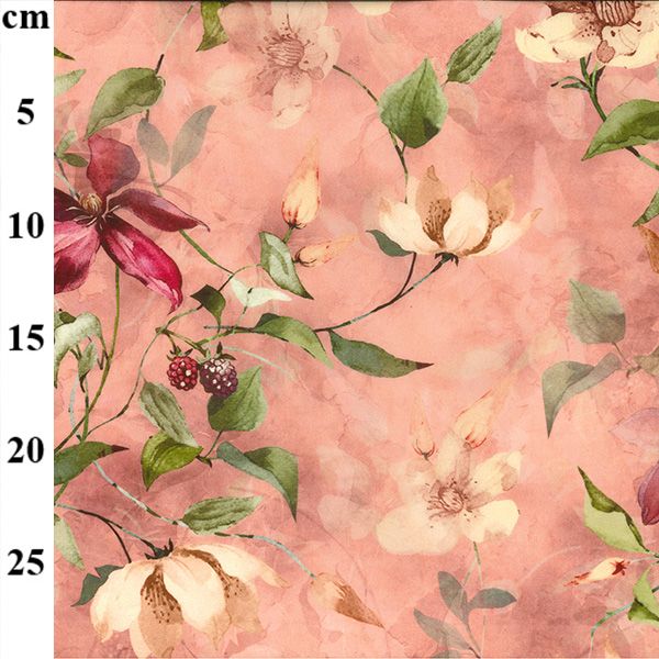 Image of Digital Cotton Lawn Print - Peach Floral