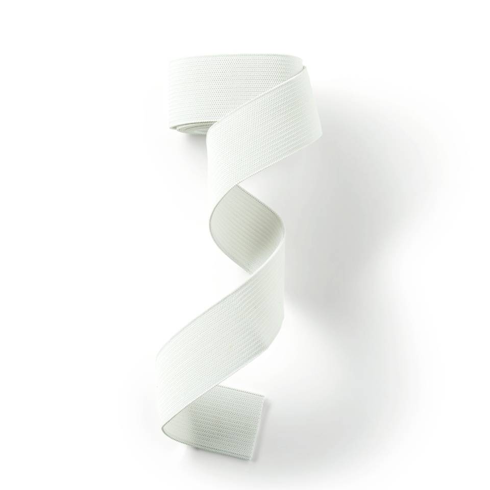 Elastic tape soft 25 mm white image 0