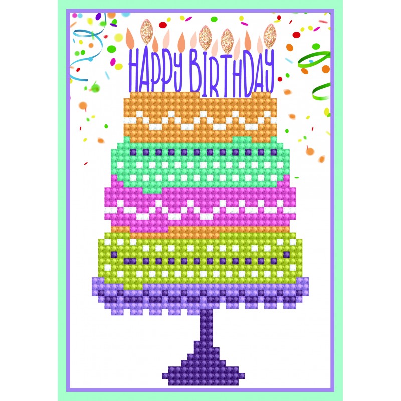 Diamond painting Greeting Card Happy Birthday