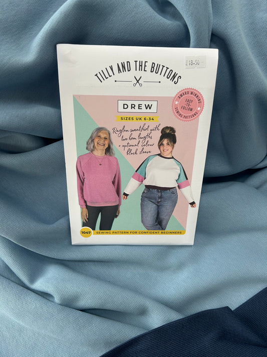 Drew Sweatshirt Kit Blue - everything you need to make a sweatshirt on a sewing machine