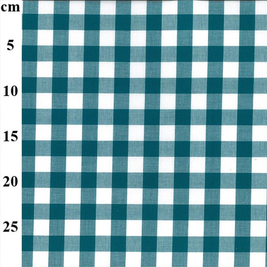 Image of Teal Cotton Gingham 17mm