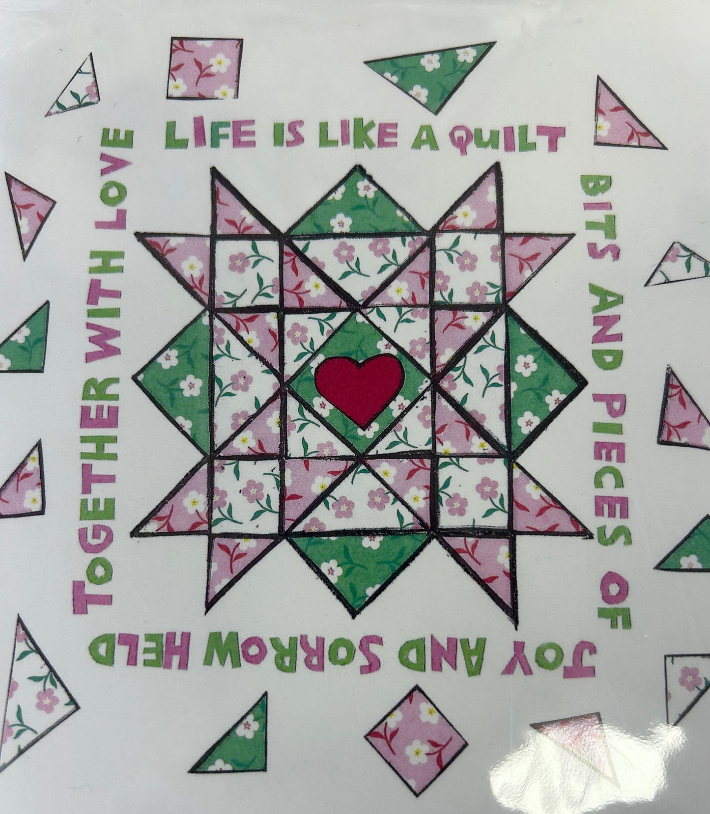 Blank Greeting Card Life is like a quilt