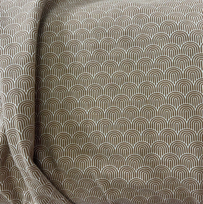 Beige 1920s inspired fan print - Organic Cotton Jersey
