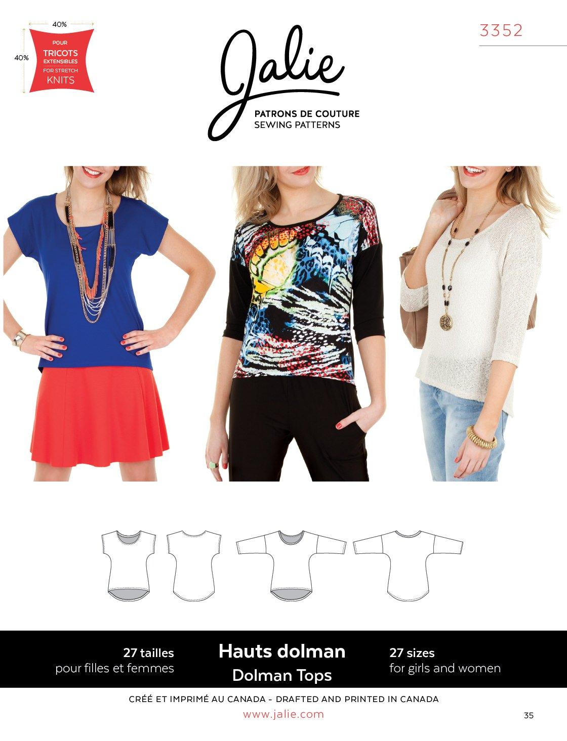 3352 // Dolman Tops - Jalie