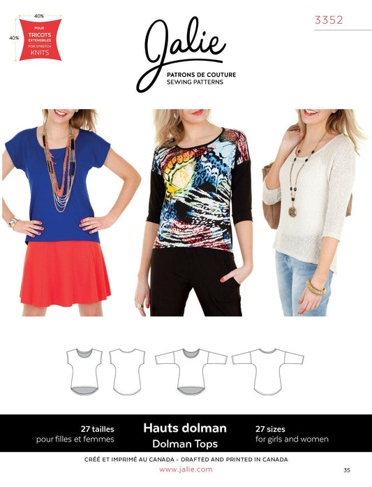 3352 // Dolman Tops - Jalie