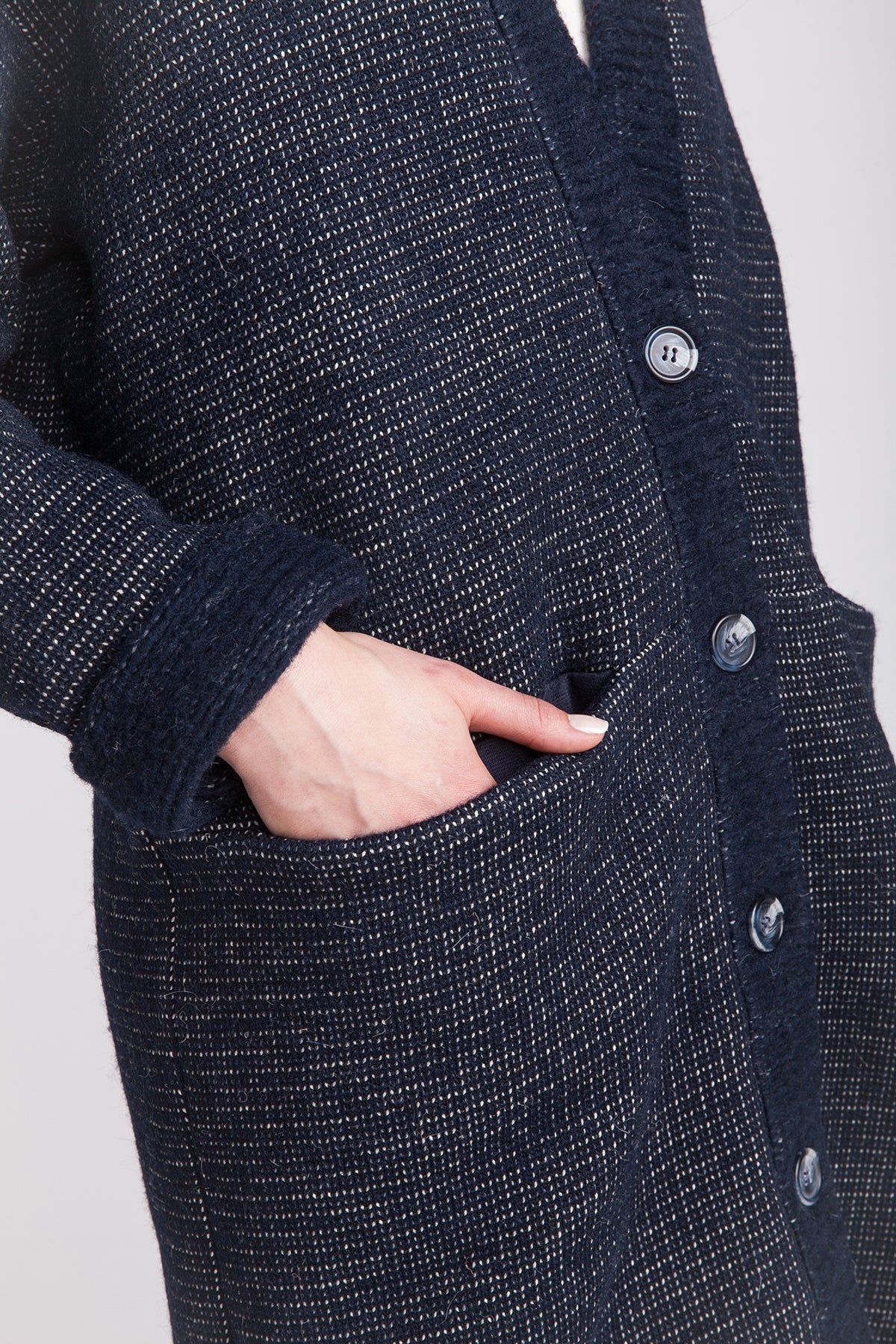 Cardigan with in-seam pockets sewing pattern