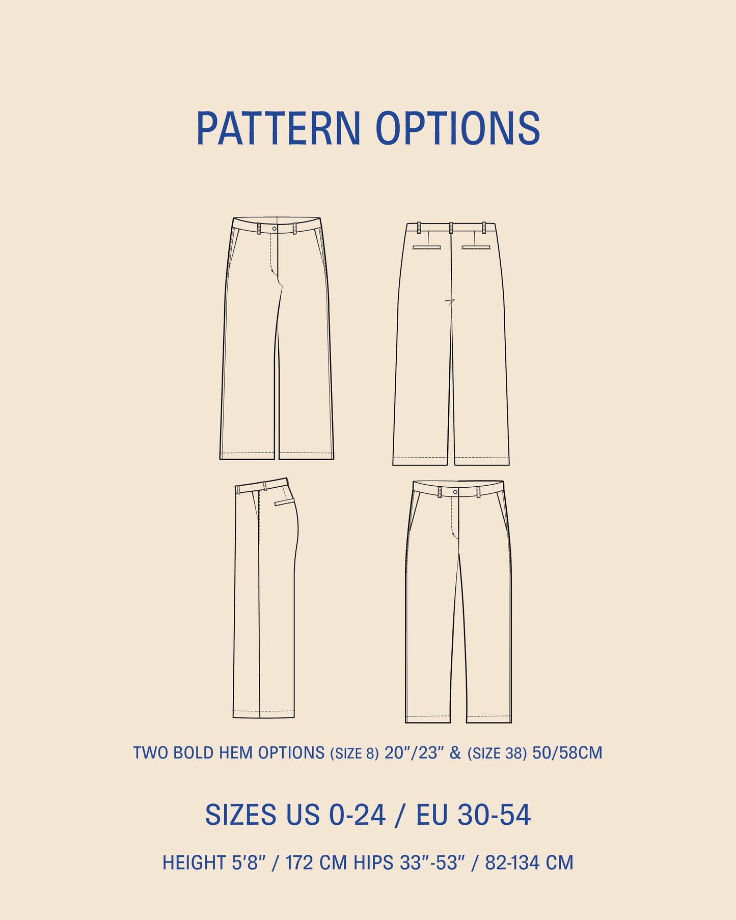 Hepburn pants Sewing Pattern