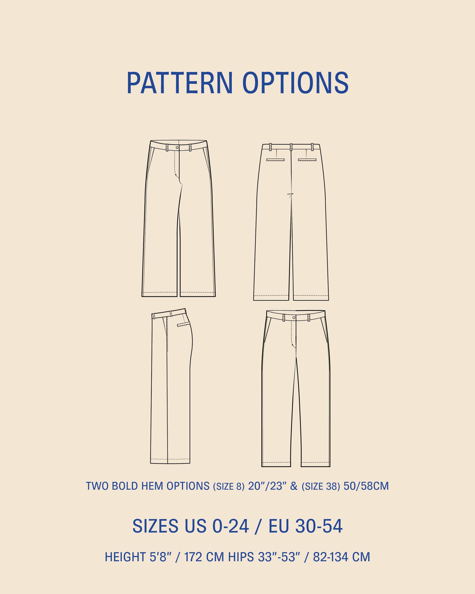 Hepburn pants Sewing Pattern