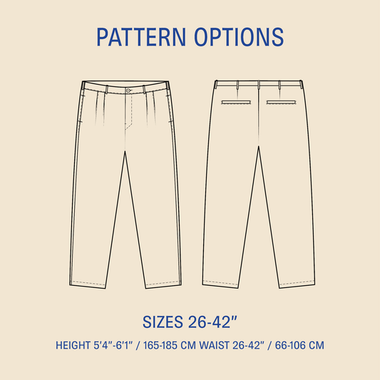 Men's Pleated pants sewing pattern Wardrobe By Me