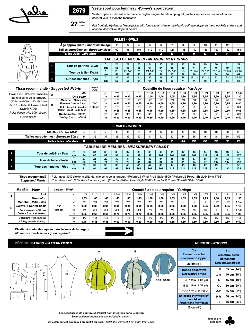 2679 // Stretch Softshell Jacket - Jalie