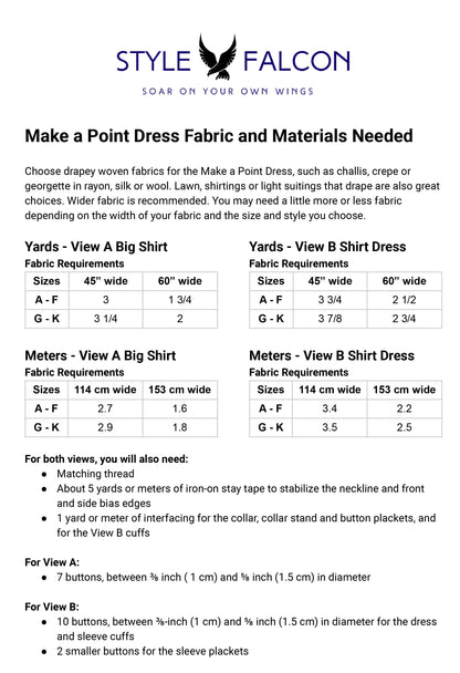 Style Falcon Make a Point Dress Digital Sewing Pattern