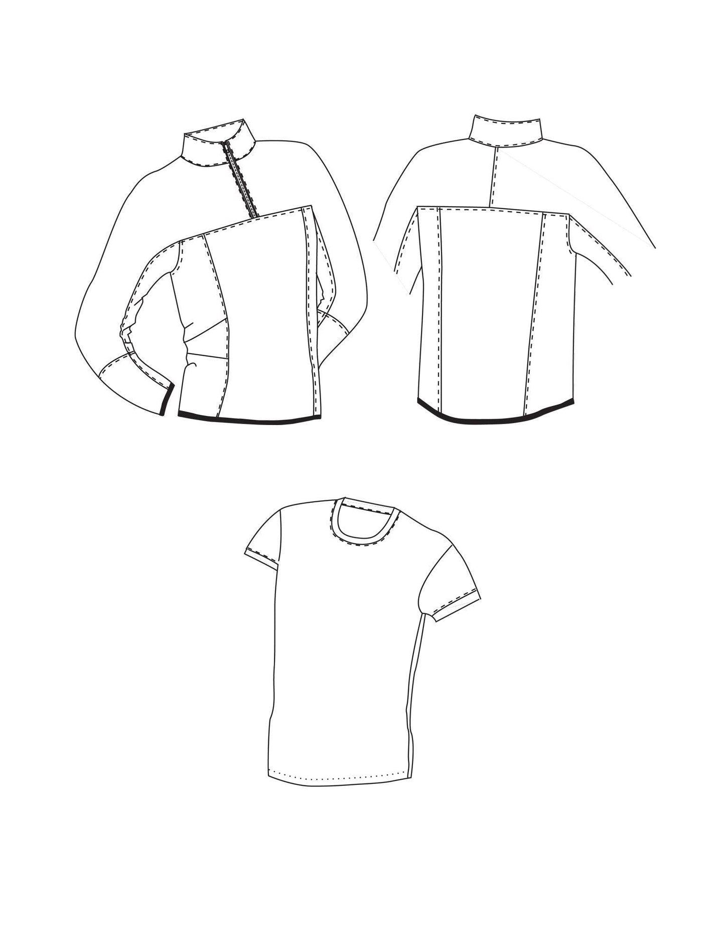 Jalie 2212 - Half-Zip Pullover and T-Shirt Pattern