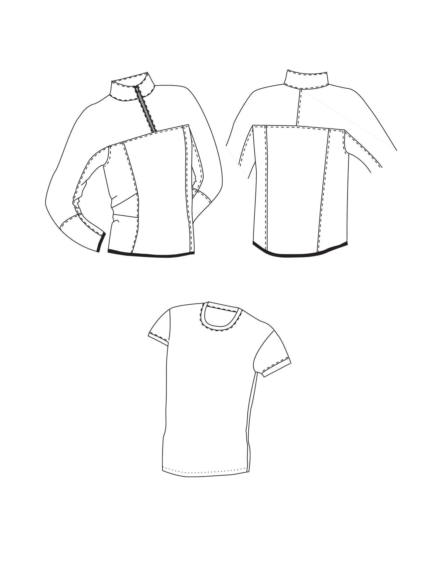 Jalie 2212 - Half-Zip Pullover and T-Shirt Pattern