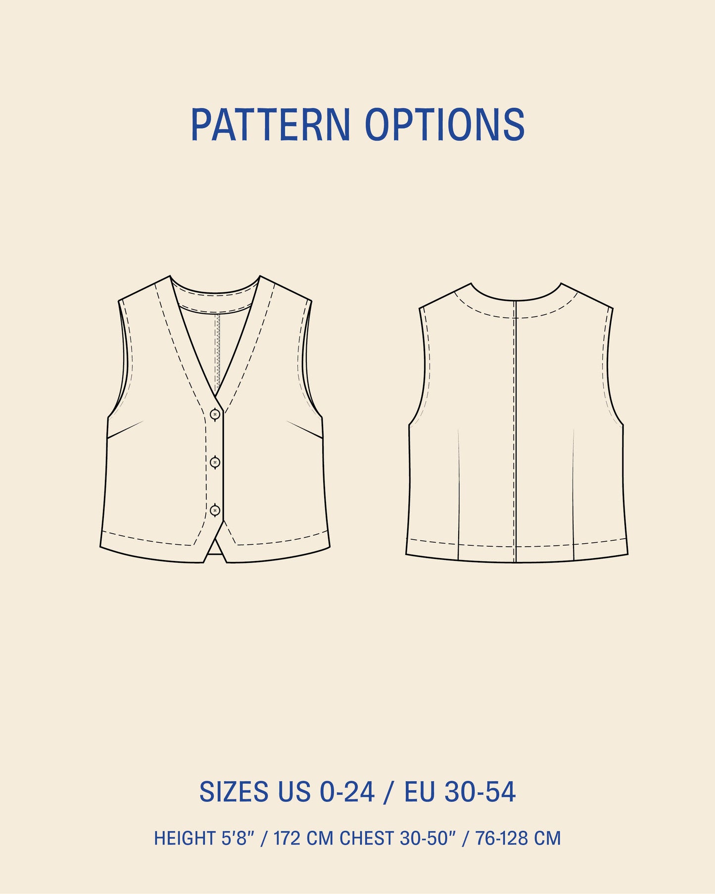 Waistcoat top sewing pattern