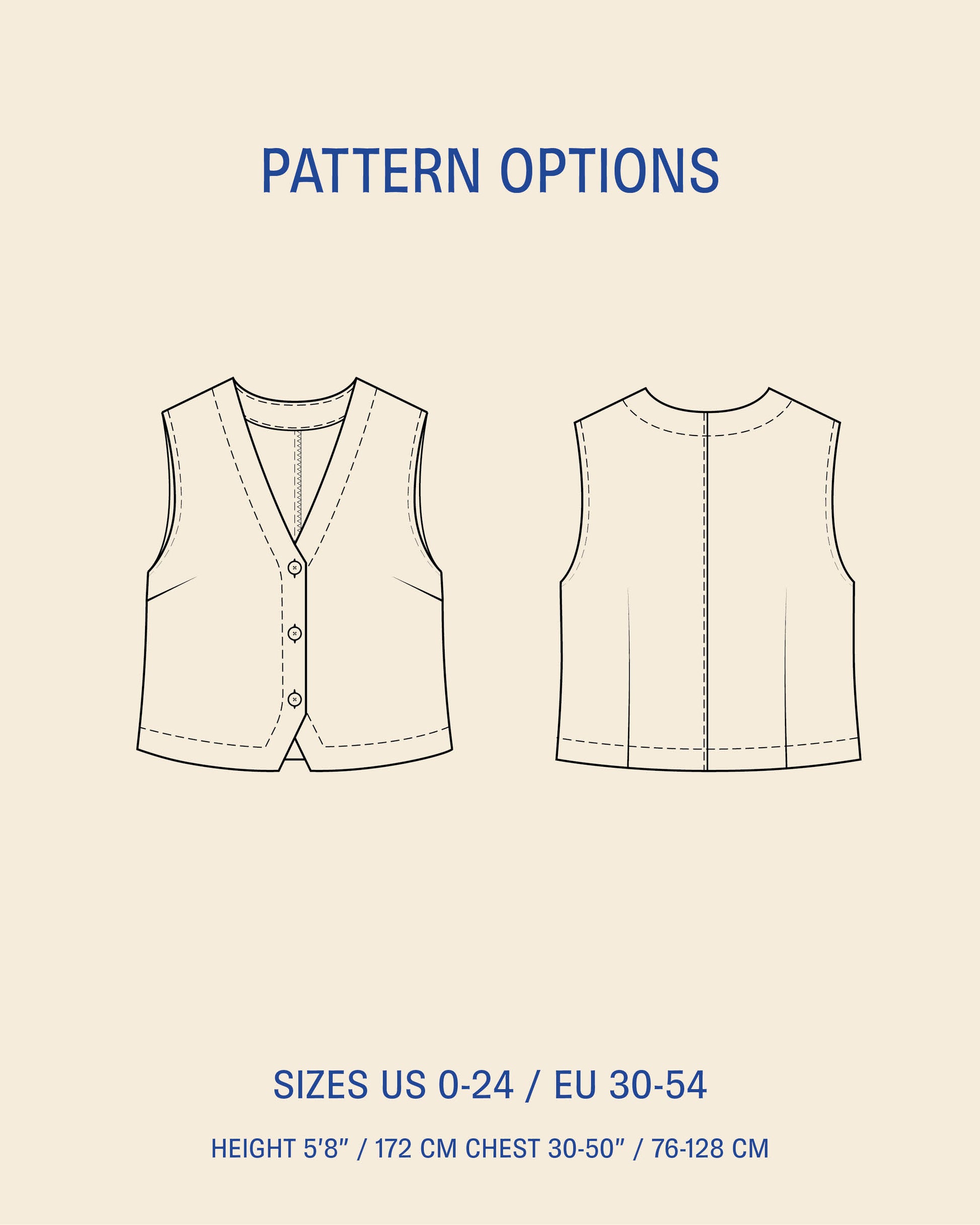 Waistcoat top sewing pattern