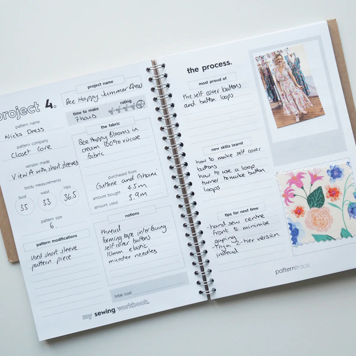My Sewing Workbook - by Patterntrace