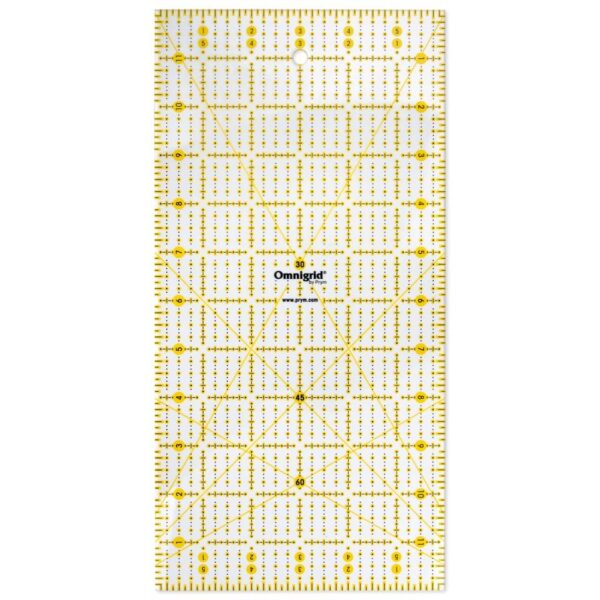Omnigrid ruler with black and yellow grid markings