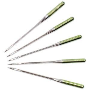 Special sewing machine needles with flat shanks for effect and metallic yarns