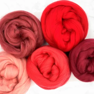 A super selection of dyed 23mic merino wool.