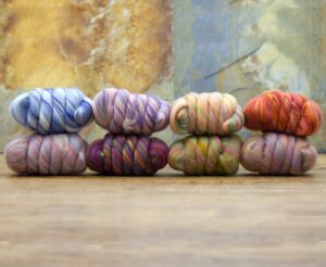 Bamboo and Merino mixed fibres in a range of colours