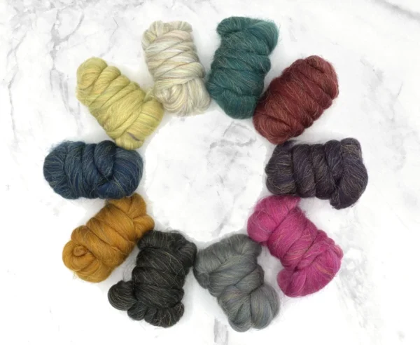 glitzy mixed fibres for felting and spinning