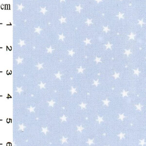 Cotton Poplin Print - Powder Blue with tiny white stars